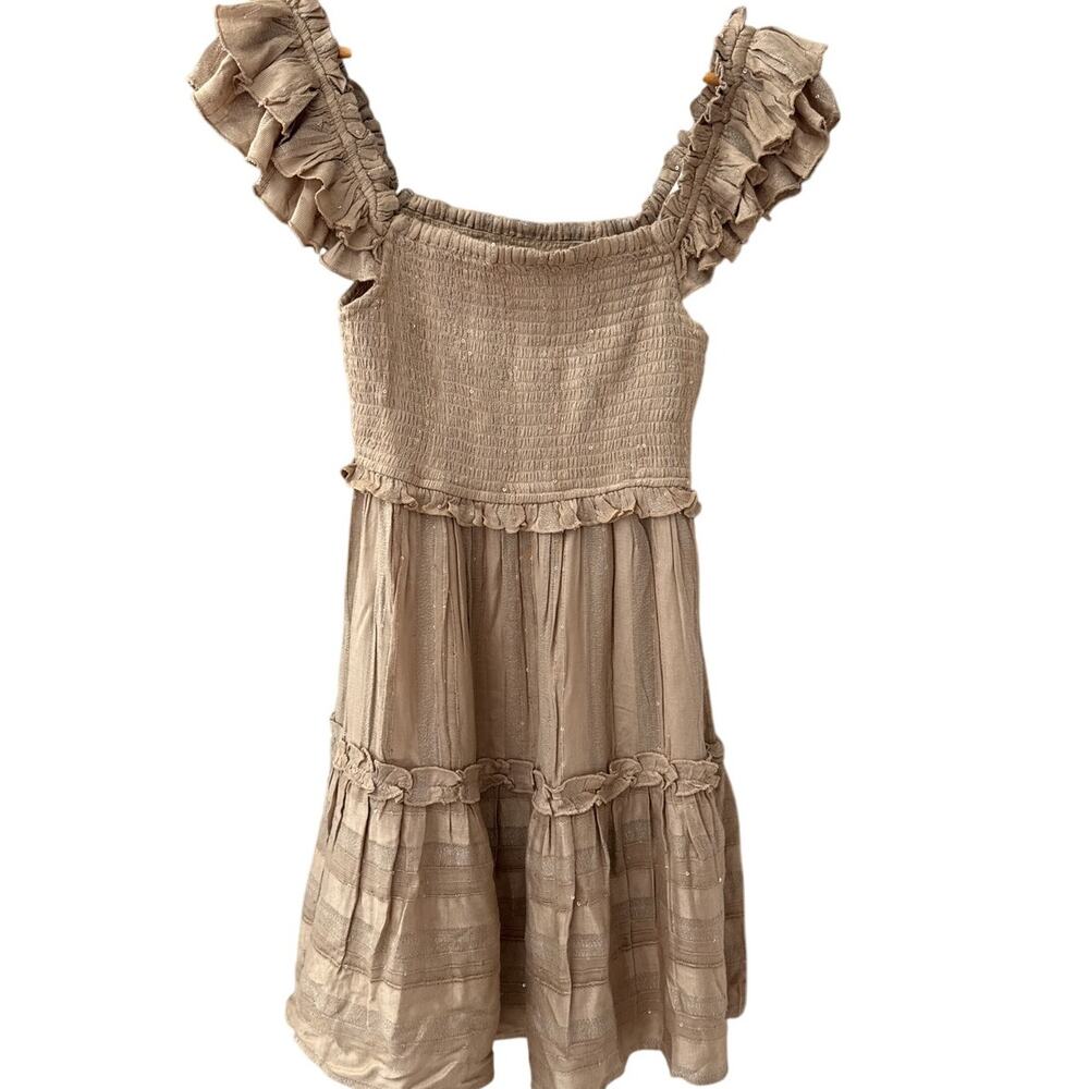 PQ Swim‎ Carrie Tan Square-Neck Tier Dress Size Medium/Large - Picture 4 of 11